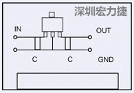 圖3：降壓電路的PCB設計示例。
