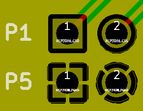 TOP層鋪鋪的狀態(tài)，到下方排pad為GND，連接GND Copper zone 都是設定Thermal relief Pad